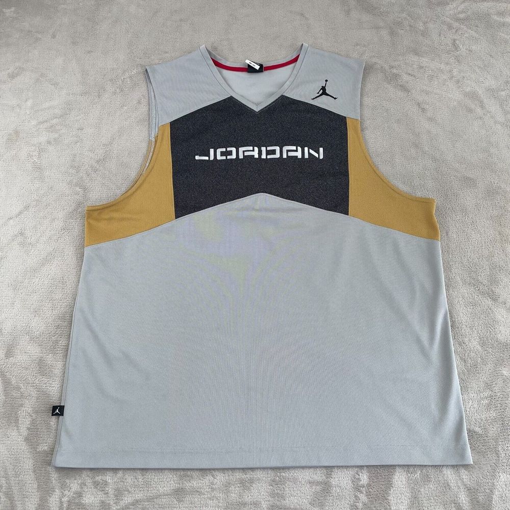 Nike Air Jordan Jersey Men 2XL Grey ColorBlockโ Competition Sleeveless NWOT